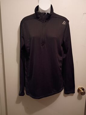 Reebok Men's Black Quarter-Zip Performance Jacket